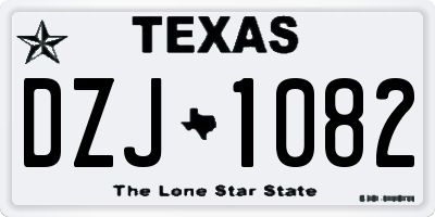 TX license plate DZJ1082