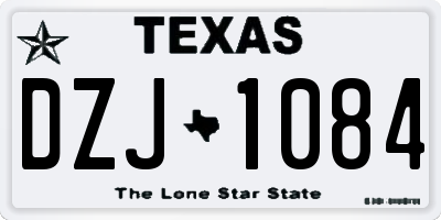TX license plate DZJ1084