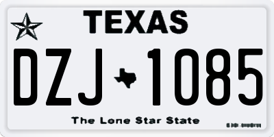 TX license plate DZJ1085