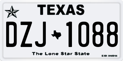 TX license plate DZJ1088