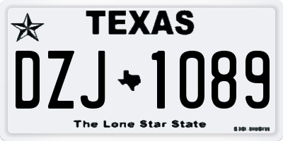 TX license plate DZJ1089