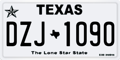 TX license plate DZJ1090
