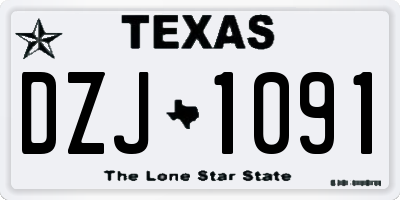 TX license plate DZJ1091