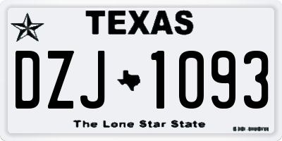 TX license plate DZJ1093
