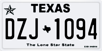TX license plate DZJ1094