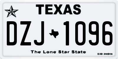 TX license plate DZJ1096