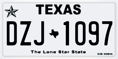 TX license plate DZJ1097