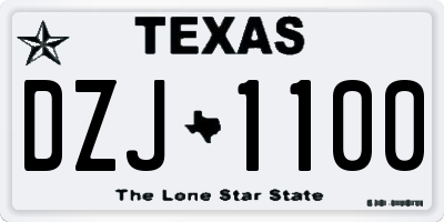 TX license plate DZJ1100
