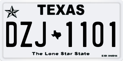 TX license plate DZJ1101