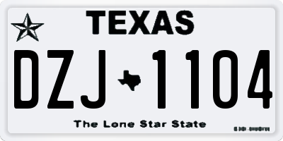 TX license plate DZJ1104