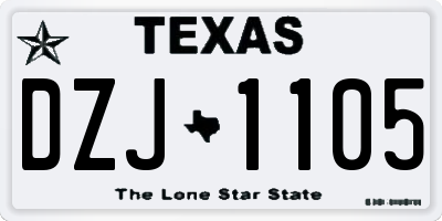 TX license plate DZJ1105