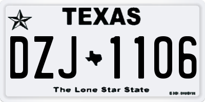 TX license plate DZJ1106