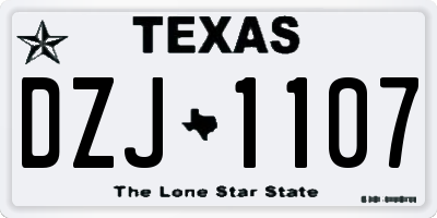 TX license plate DZJ1107