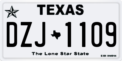 TX license plate DZJ1109