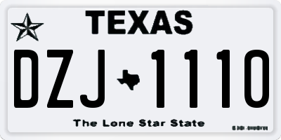 TX license plate DZJ1110