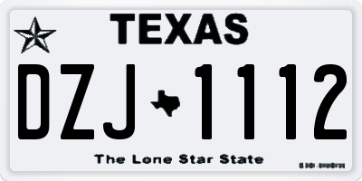 TX license plate DZJ1112