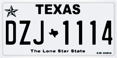 TX license plate DZJ1114