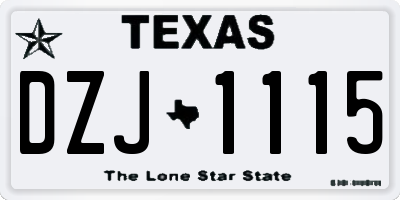 TX license plate DZJ1115