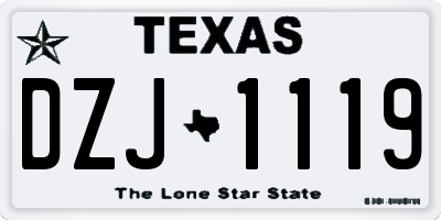 TX license plate DZJ1119