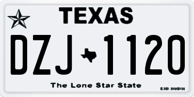TX license plate DZJ1120