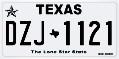TX license plate DZJ1121