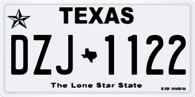TX license plate DZJ1122