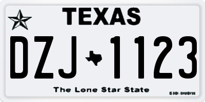 TX license plate DZJ1123