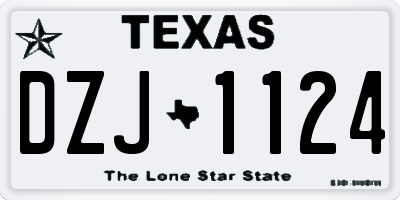 TX license plate DZJ1124