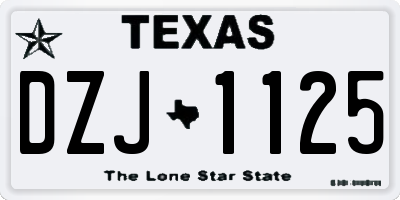 TX license plate DZJ1125