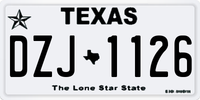 TX license plate DZJ1126