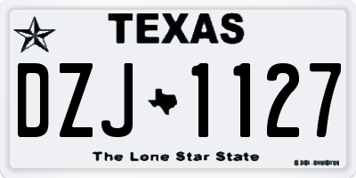 TX license plate DZJ1127