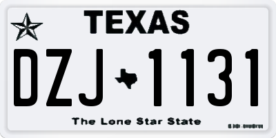 TX license plate DZJ1131