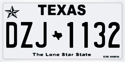 TX license plate DZJ1132