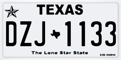 TX license plate DZJ1133