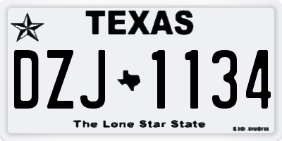 TX license plate DZJ1134