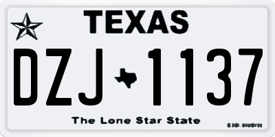 TX license plate DZJ1137