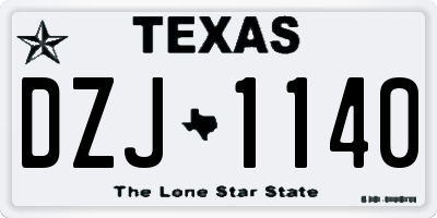 TX license plate DZJ1140
