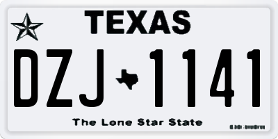 TX license plate DZJ1141