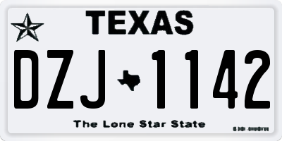 TX license plate DZJ1142