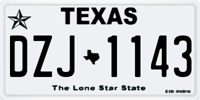 TX license plate DZJ1143