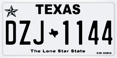 TX license plate DZJ1144