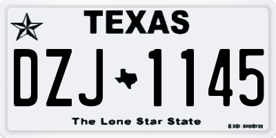 TX license plate DZJ1145