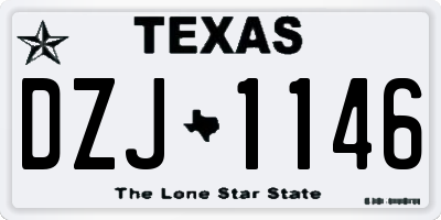 TX license plate DZJ1146