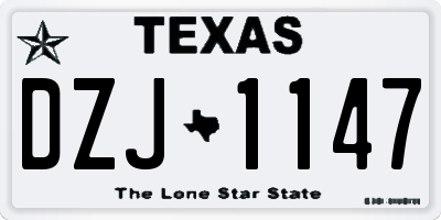 TX license plate DZJ1147