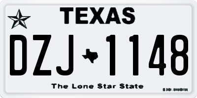 TX license plate DZJ1148