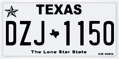 TX license plate DZJ1150