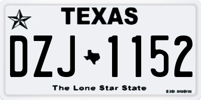 TX license plate DZJ1152