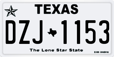 TX license plate DZJ1153
