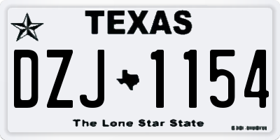 TX license plate DZJ1154