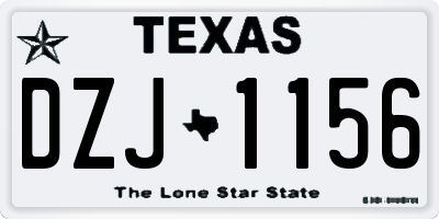 TX license plate DZJ1156
